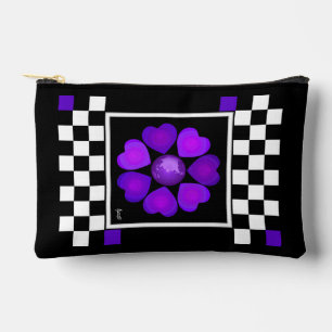 Pochette À Accessoires Coeurs violets B&W battants