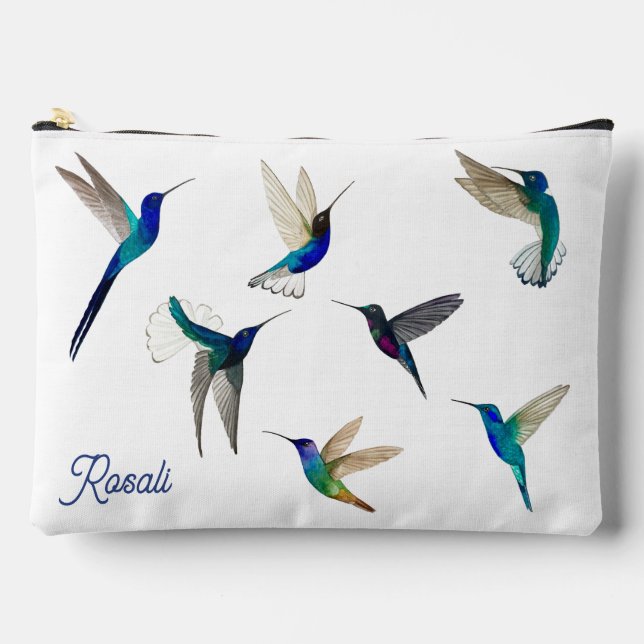 Pochette À Accessoires Colibris personnalisés  (Recto)