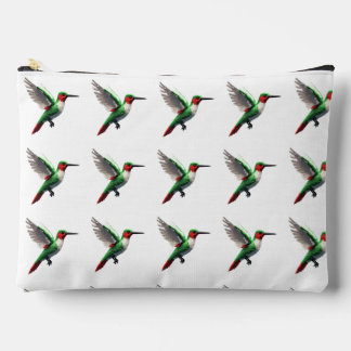 Pochette À Accessoires Colibris verts pixellisés