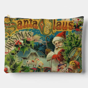 Pochette À Accessoires Collage de Noël victorien du Père Noël Antique