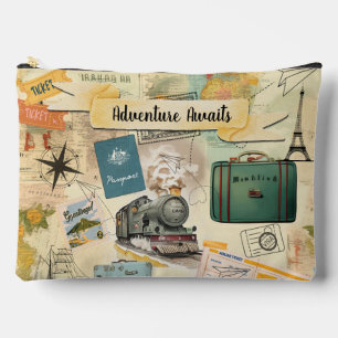 Pochette À Accessoires Collage Vintage voyage grand