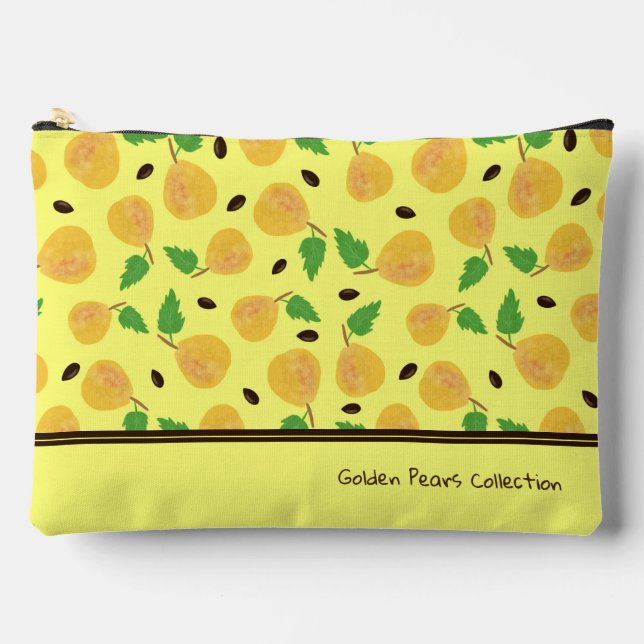 Pochette À Accessoires Collection de poires dorées Jaune Clair (Recto)