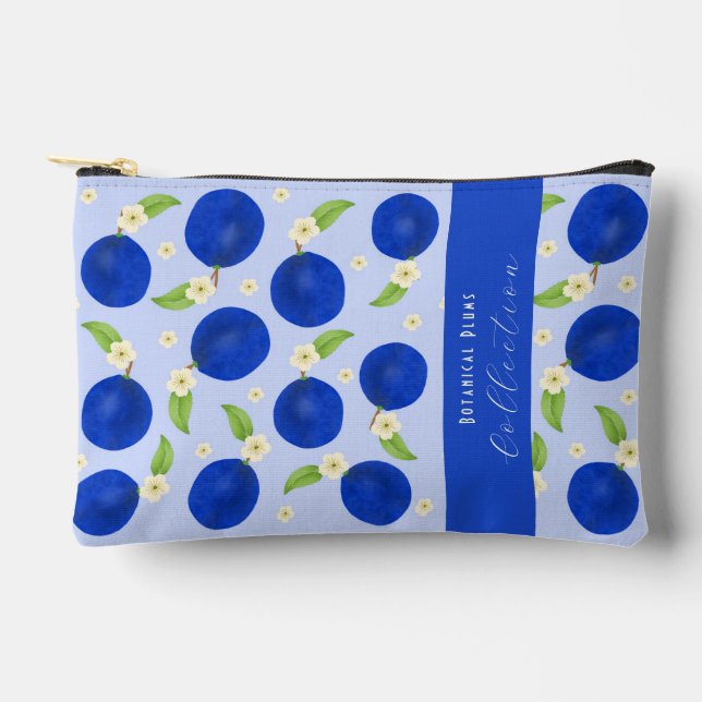 Pochette À Accessoires Collection de prunes botaniques bleues (Recto)
