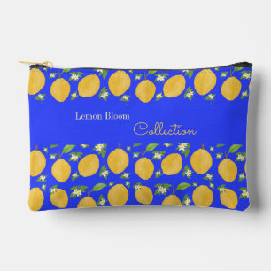 Pochette À Accessoires Collection Lemon Bloom à motif bleu