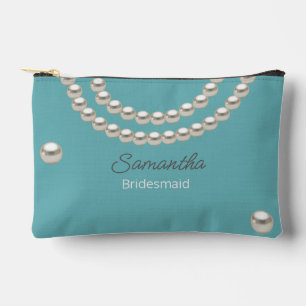 Pochette À Accessoires Collier de perle bleue turquoise