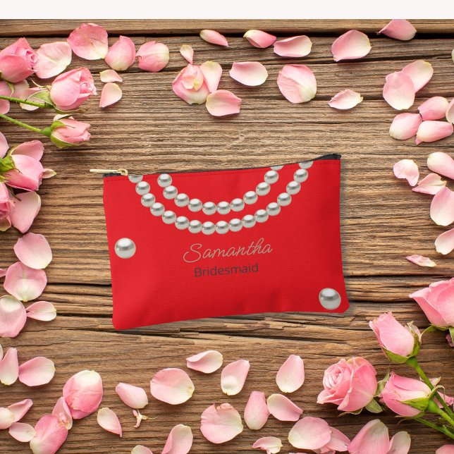 Pochette À Accessoires Collier Red Pearl (Créateur téléchargé)