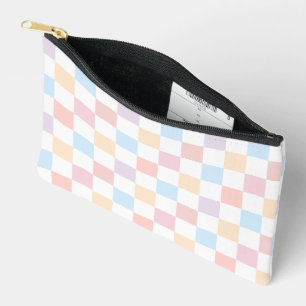 Pochette À Accessoires Coloris Pastel Coloris À damiers Motif