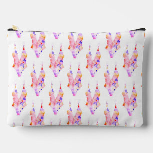 POCHETTE À ACCESSOIRES COMBINAISONS DE BAIN D'ÉTÉ À L'AQUARELLE ROSE VIOL