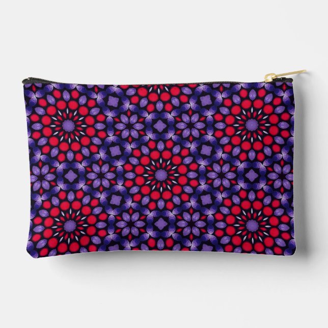 Pochette À Accessoires Conception d'art Mandala Dot Rose & Purple Chaud (Verso)