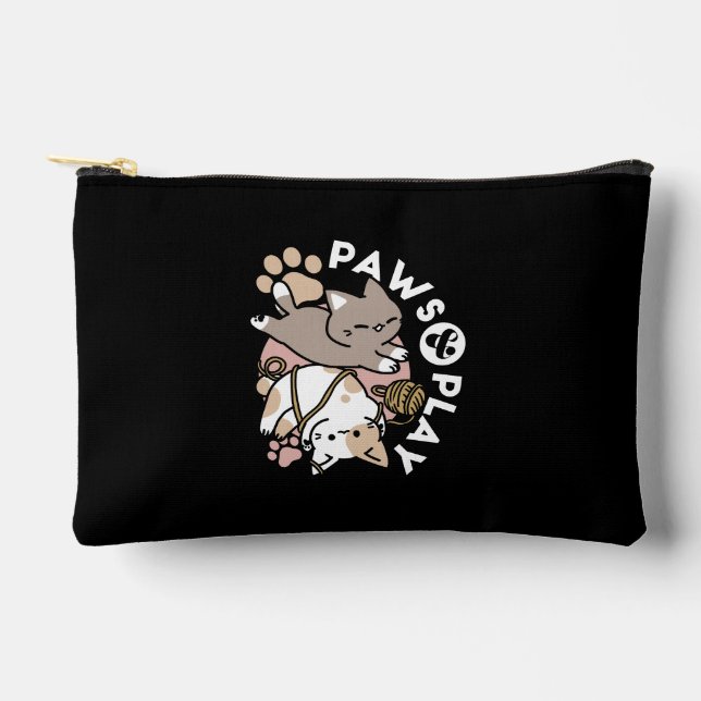 Pochette À Accessoires Conception de chats mignons et joueurs – Art de pa (Recto)