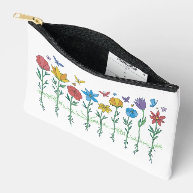 Pochette À Accessoires Conception de fleurs en croissance (Ouvrir)
