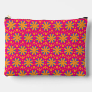 Pochette À Accessoires Conception de fleurs géométriques colorées