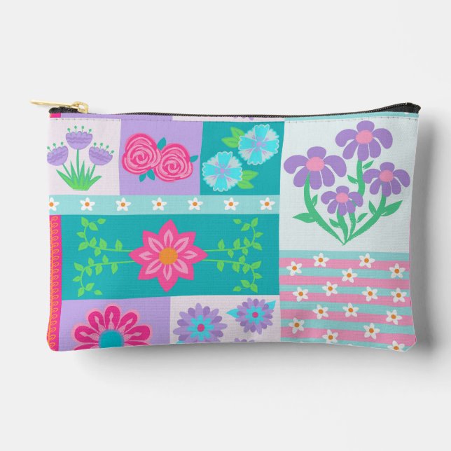 Pochette À Accessoires Conception de fleurs vibrantes en fleurs (Recto)