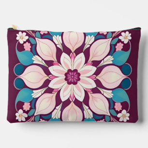 Pochette À Accessoires Conception de mandala floral coloré