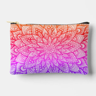 Pochette À Accessoires Conception de mandala multicolore Art original