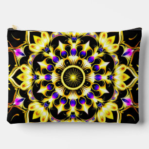 Pochette À Accessoires Conception de mandala orné vibrant