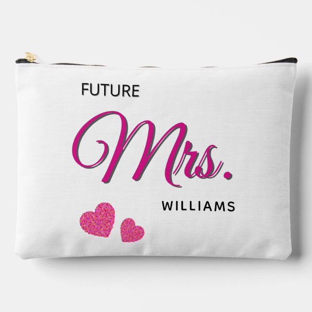 Pochette À Accessoires Conception de mariage personnalisée Future Mrs (Recto)