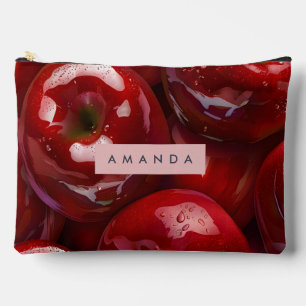 Pochette À Accessoires Conception de pomme rouge brillante personnalisée