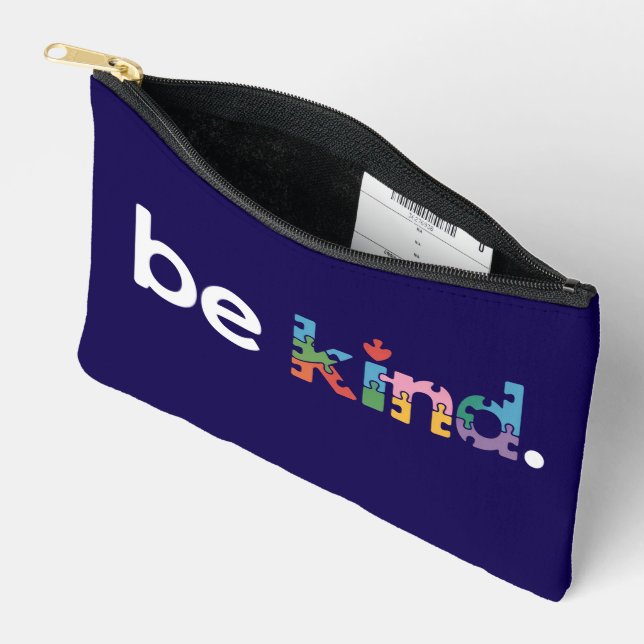 Pochette À Accessoires Conception de puzzle pour la sensibilisation à l'a (Ouvrir)