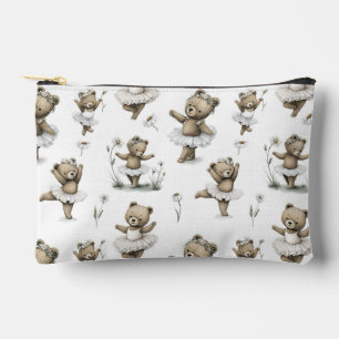Pochette À Accessoires Conception d'ours ballerine à l'aquarelle mignonne