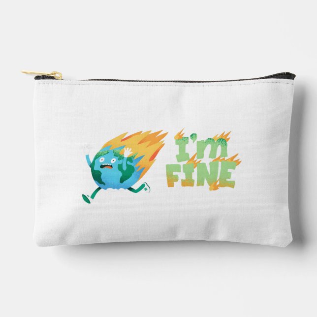 Pochette À Accessoires Conception drôle de changement climatique Terre «  (Recto)