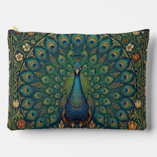 Pochette À Accessoires Conception élégante de paon bohème vintage