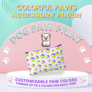 Pochette À Accessoires Conception Empreinte de patte de chien coloré, Cou