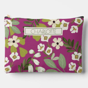 Pochette À Accessoires Conception Florale Moderne avec Fond Personnalisab
