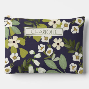 Pochette À Accessoires Conception Florale Moderne avec Fond Personnalisab