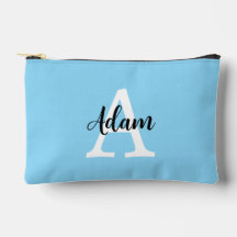 Conception personnalisée de nom en monogramme bleu