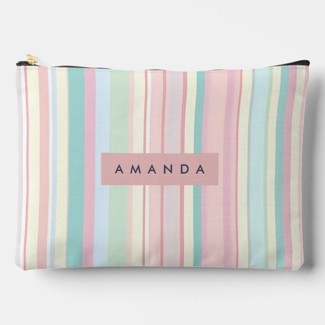 Pochette À Accessoires Conception personnalisée de rayures de bonbons pas (Recto)