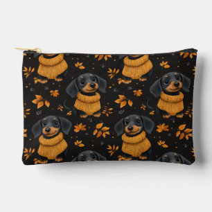 Pochette À Accessoires Confortable Dachshund Automne Motif - Amoureux de
