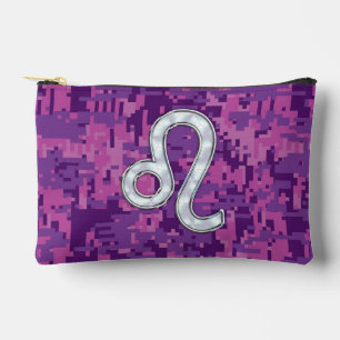 Pochette À Accessoires Connexion Leo sur Camouflage numérique Fuchsia ros