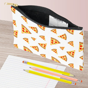 Pochette À Accessoires Cool et amusant pizza tranches motif blanc blanc