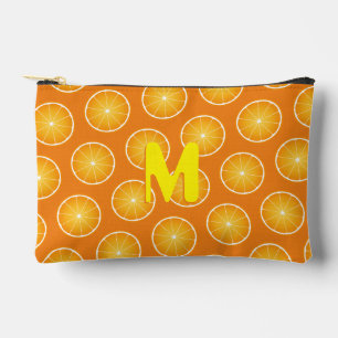 Pochette À Accessoires Cool Juicy Orange jaune tranches de fruits Monogra