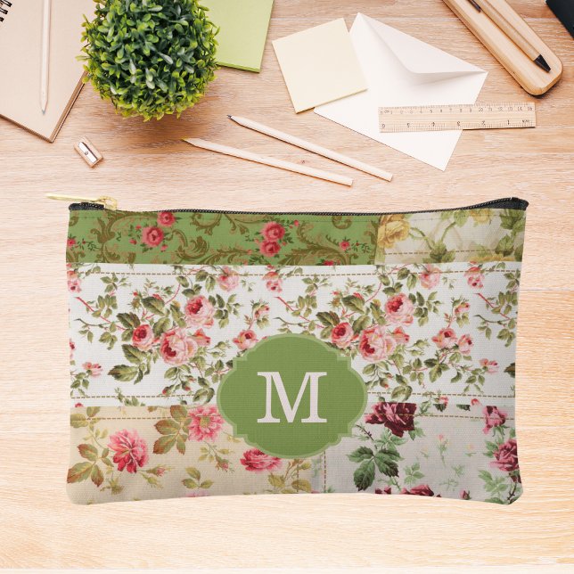 Pochette À Accessoires Coque de crayon de monogramme personnalisé Rose de (Créateur téléchargé)