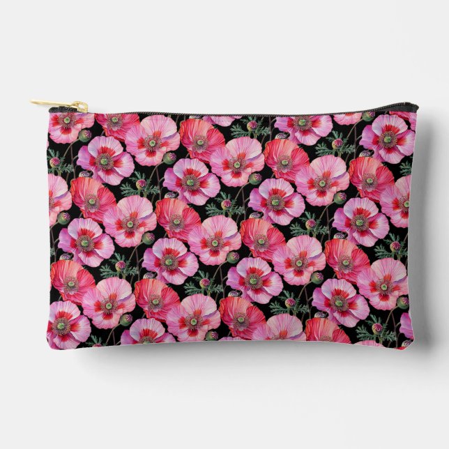 Pochette À Accessoires Coquelicots roses  (Recto)