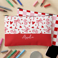Coquette Cerise et Rubans Damier Rose et Rouge