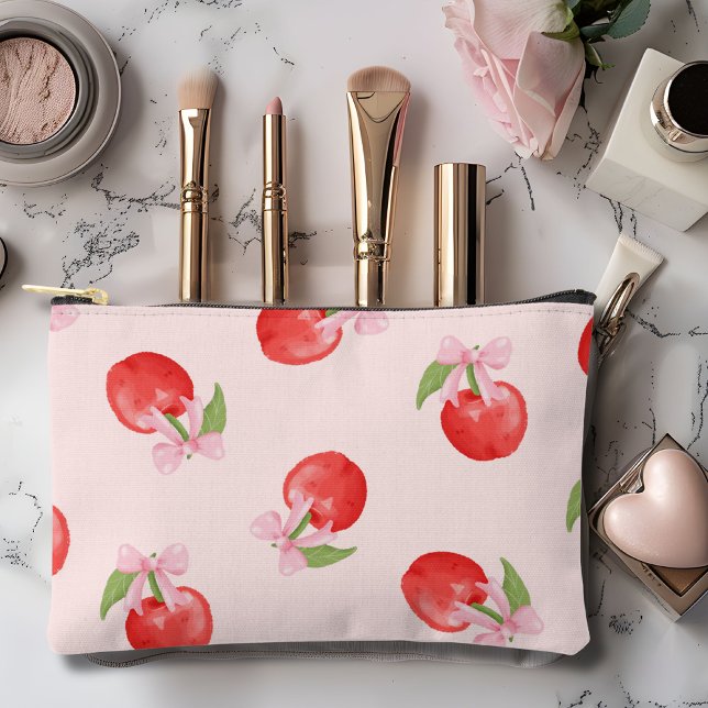 Pochette À Accessoires Coquette Cerise Rose Bow (Créateur téléchargé)