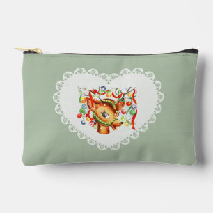 Pochette À Accessoires Coquette Vintage rétro Bébé Animaux Cerfs En vichy