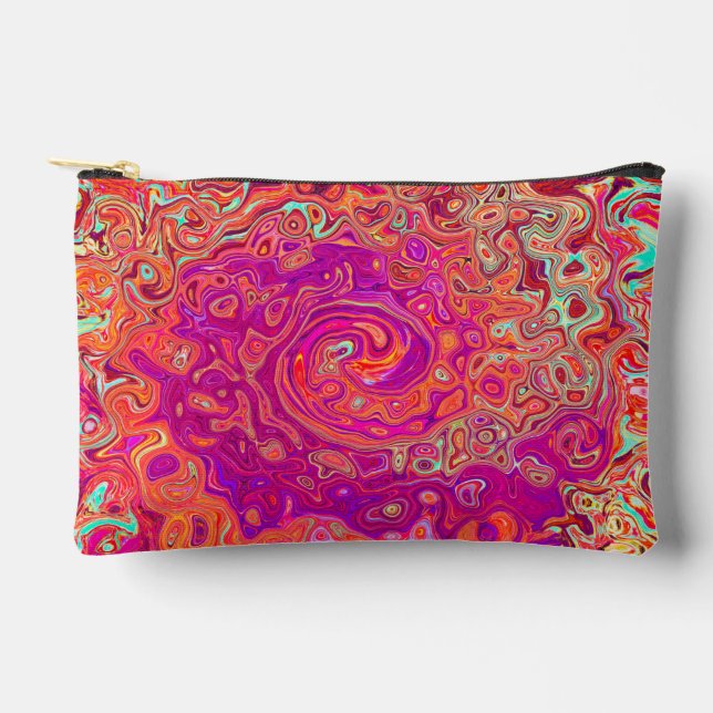 Pochette À Accessoires Corail Abstrait rétro et spirale de marbre pourpre (Recto)