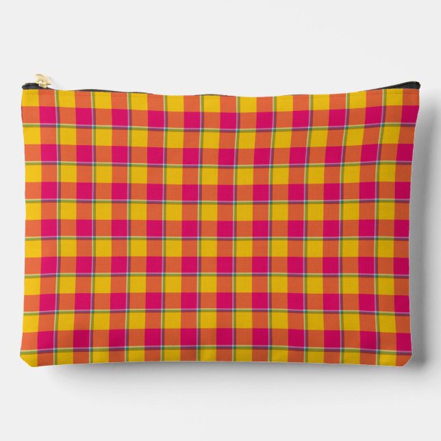 Pochette À Accessoires Corn and Razzmatazz Plaid Gold Pink Yellow (Recto)