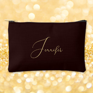Pochette À Accessoires Cosmétique de maquillage Brown or personnalisé