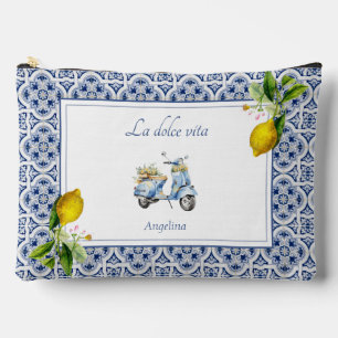 Pochette À Accessoires Côte d'Amalfi Carreaux de citron Italie Personnali