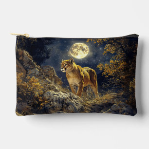 Pochette À Accessoires Cougar in the Moonlight Wildlife Art