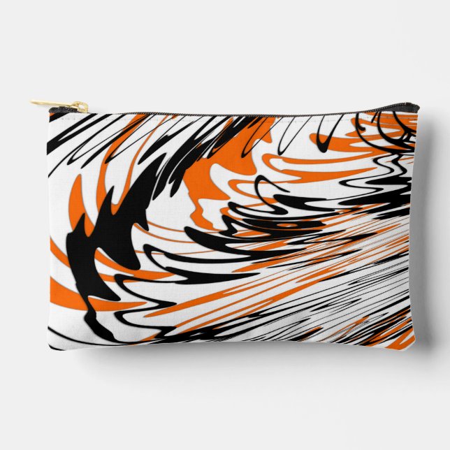 Pochette À Accessoires Couleurs du Bengale Orange et lignes noires (Recto)