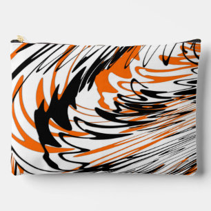 Pochette À Accessoires Couleurs du Bengale Orange et lignes noires