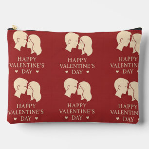 Pochette À Accessoires Couple Silhouette Romantique Saint-Valentin Zip