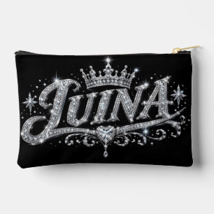 Pochette À Accessoires Couronne de diamants de luxe LUINA Cadeau de nom p