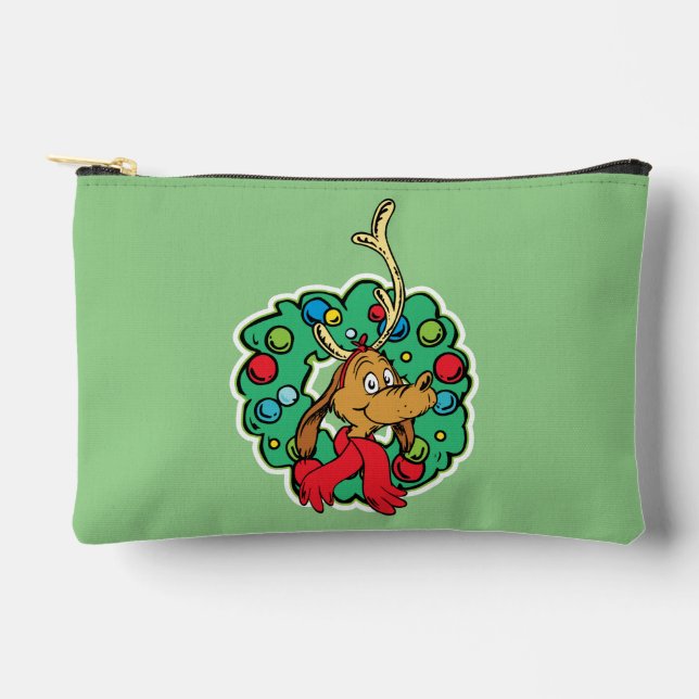 Pochette À Accessoires Couronne de Noël de Grinch | Max (Recto)